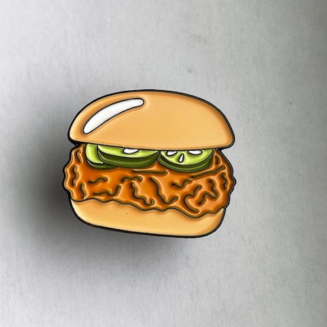 Chicken Sandwich with pickles Enamel pin