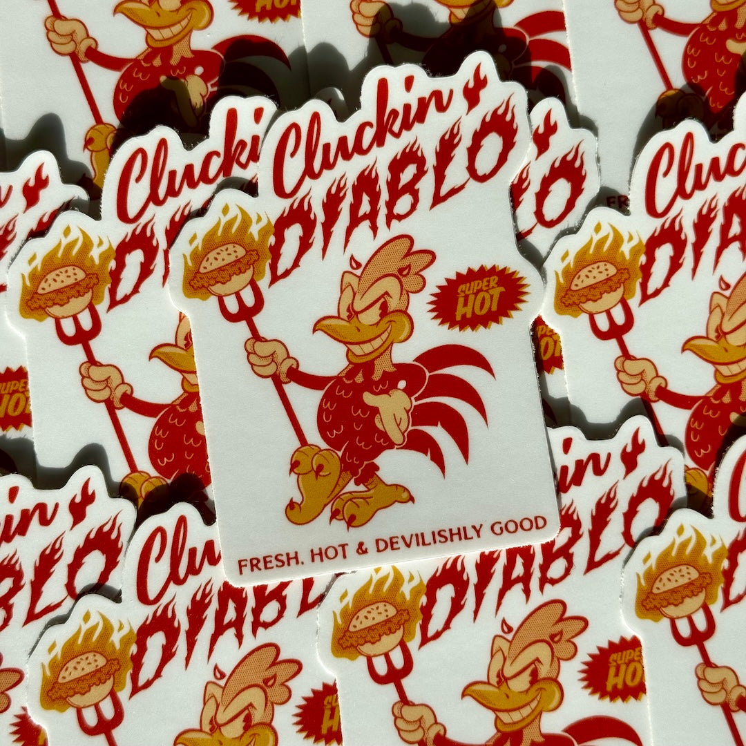 Cluckin' Diablo Hot Chicken Sticker