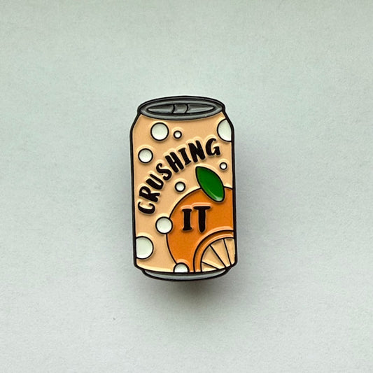 Crushing It Orange Soda Enamel Pin