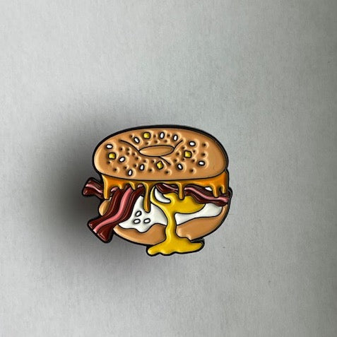 Everything Bagel Bacon egg and Cheese Enamel pin