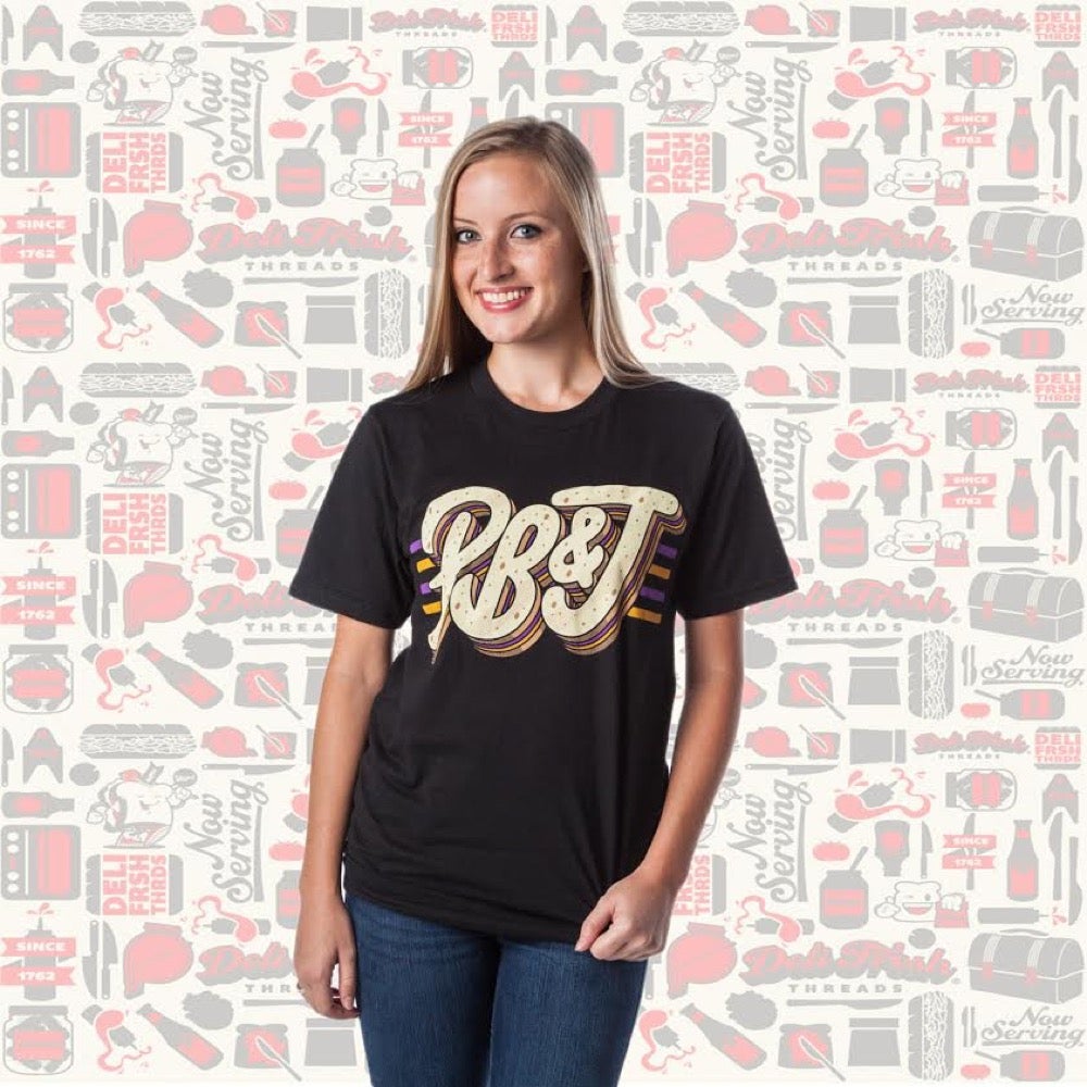 Girl wearing a Peanut Butter and Jelly Sandwich T-shirt