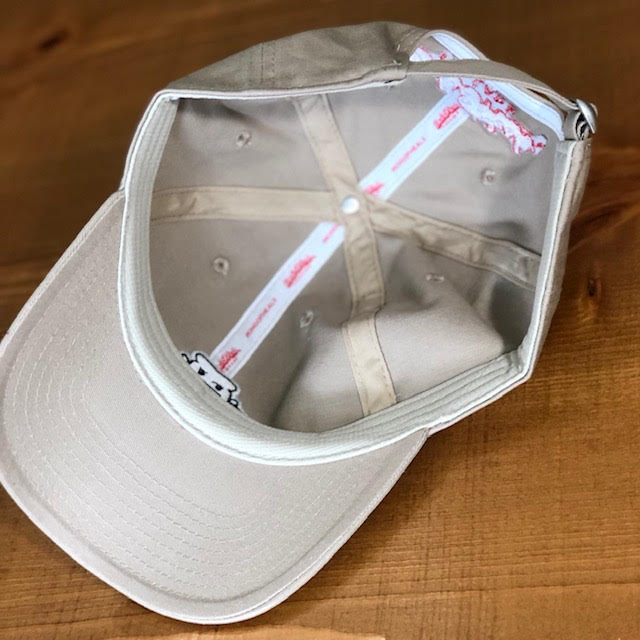 inside of the relaxed fit khaki hat