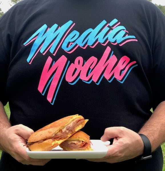 Miami Media Noche T-Shirt with Media Noche sandwich