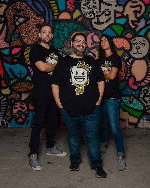 2 guys and a girl wearing Notorious Bread T-shirt