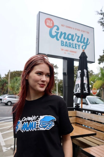 Girl wearing Orlando Sammi Shirt at Gnarly Barley