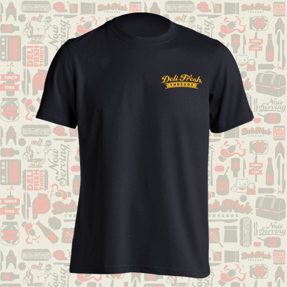 Front design of the Pittsburgh Steel City Sandwich Factory shirt