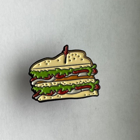 club sandwich with toothpick Enamel pin