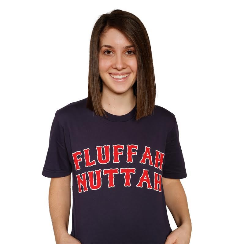 Girl smiling wearing Boston Fluffernutter shirt